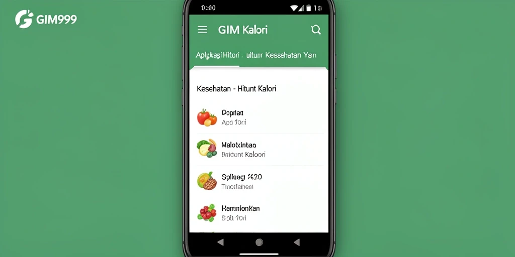 Antarmuka GIM999 yang menarik dan fungsional untuk menghitung kalori.