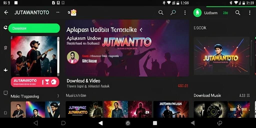 Antarmuka pengguna JUTAWANTOTO untuk Download Musik yang intuitif.