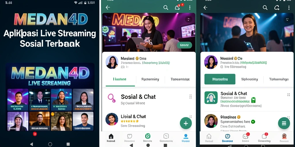 Antarmuka aplikasi MEDAN4D yang intuitif dan menarik untuk Live Streaming.
