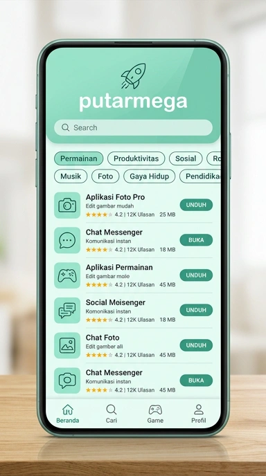 Tampilan katalog aplikasi putarmega